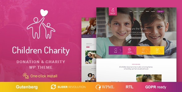 Children Charity v1.1.9 –  WordPress 非营利和非政府组织主题插图