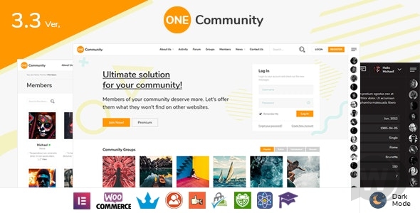 OneCommunity v3.7.8（已汉化） - BuddyPress WordPress 社区主题插图