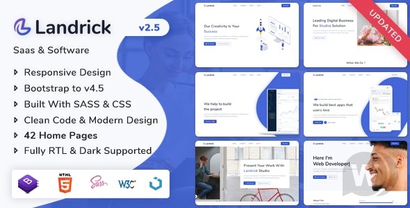 Landrick v4.4.0 - Saas 和软件登陆页面模板插图