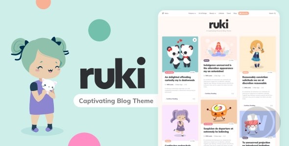 Ruki v1.3.2 - 个人 WordPress 博客的有趣主题插图