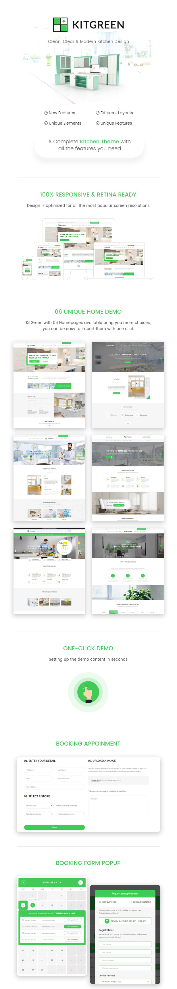 KitGreen v3.0.2  - WordPress 现代厨房和室内设计主题插图(1)