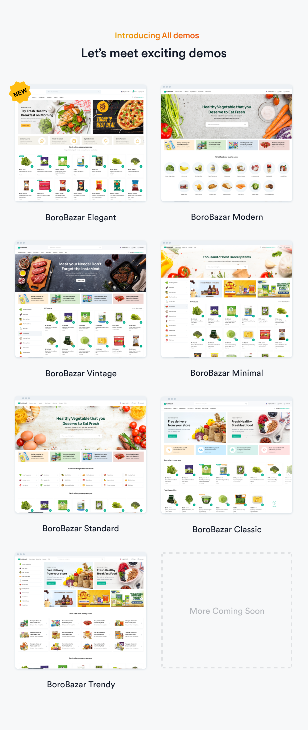 BoroBazar v2.0.0 - 与杂货店和食品店反应电子商务模板插图(2)