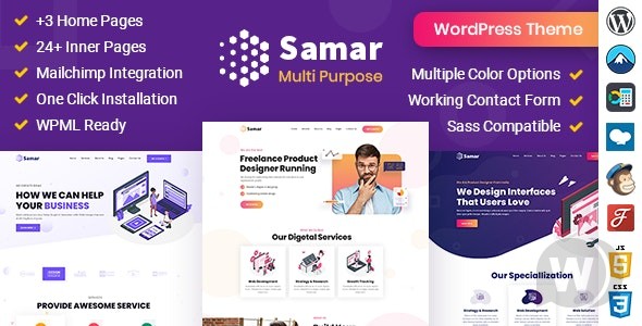 Samar v2.0 - 创意机构 WordPress 主题插图