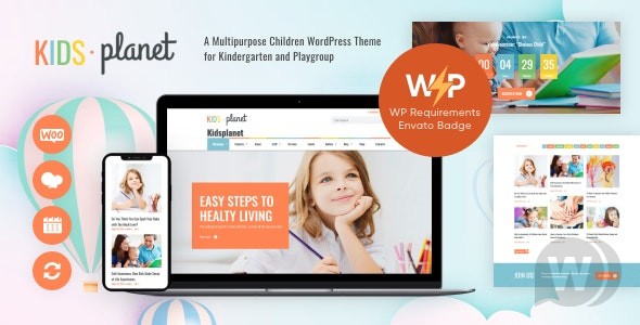 Kids Planet v2.2.9（已汉化） - 儿童幼儿园和游戏组 WordPress 主题插图