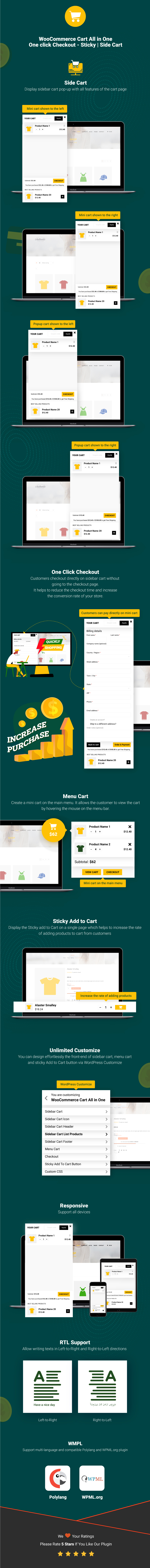 WooCommerce Cart All in One v1.1.2 - Wordpress侧栏购物车插件插图(1)