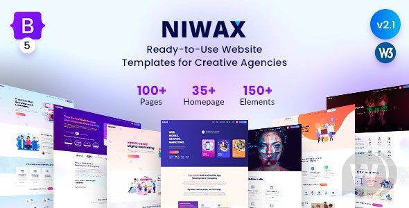 Niwax v2.1 - 创意代理和投资组合 HTML 模板插图