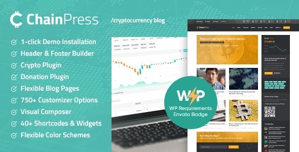 ChainPress v1.0.5 - 金融 WordPress 商业博客主题插图