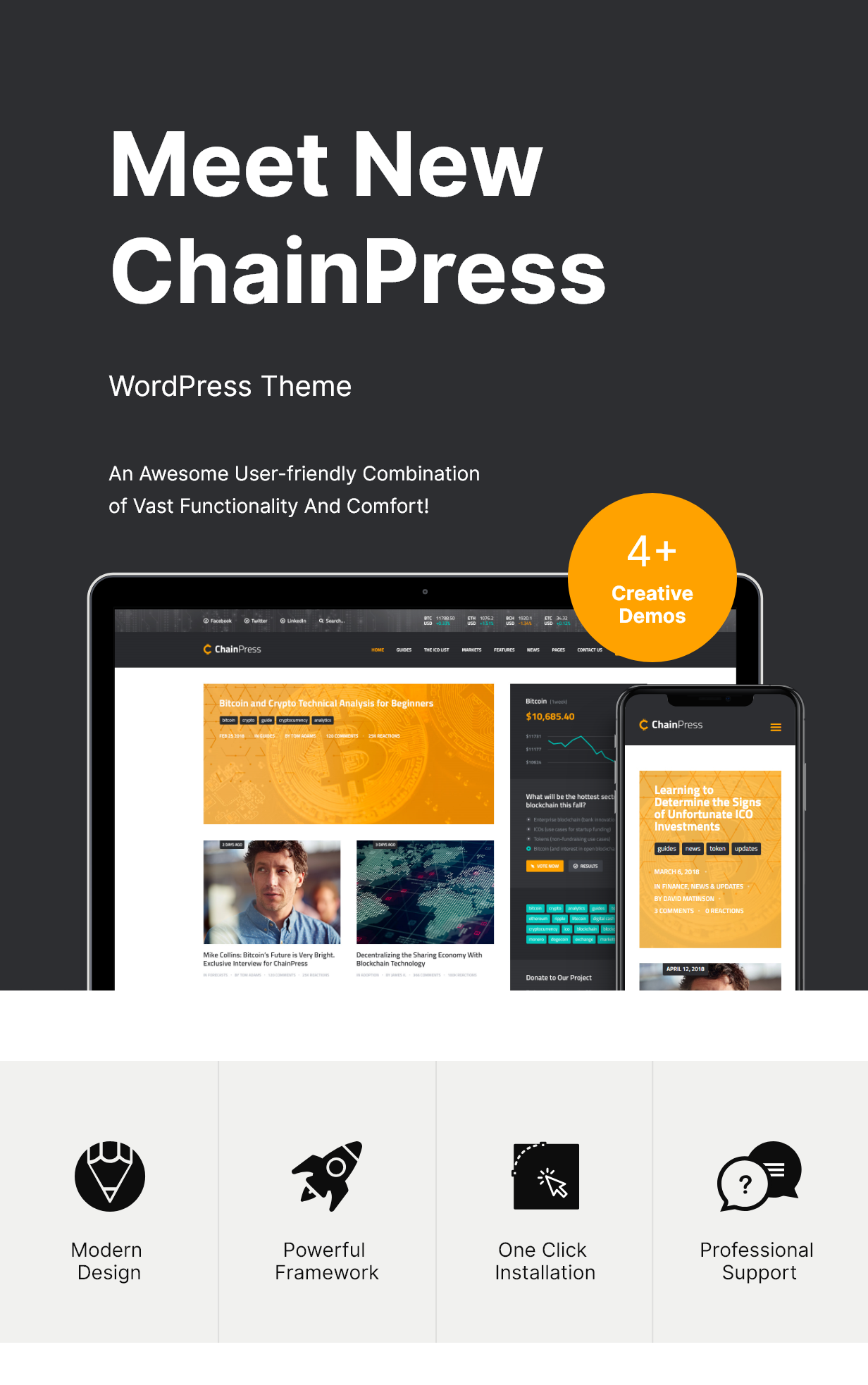ChainPress v1.0.5 - 金融 WordPress 商业博客主题插图(1)