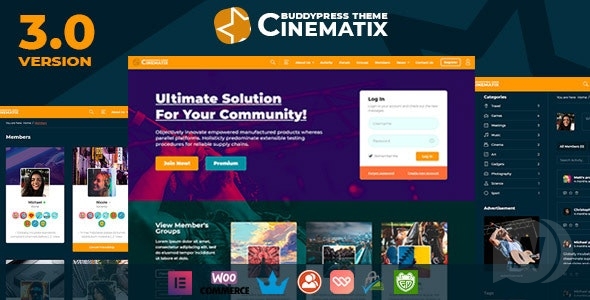 Cinematix v3.2 - BuddyPress 社区主题插图