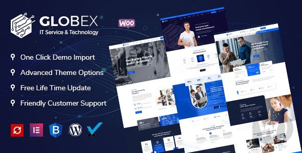 Globex v1.7 -  IT 解决方案和服务 WordPress 主题插图