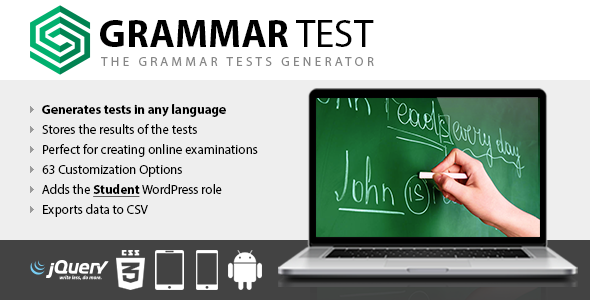 Grammar Test v1.16 - WordPress语法博主和教师插件