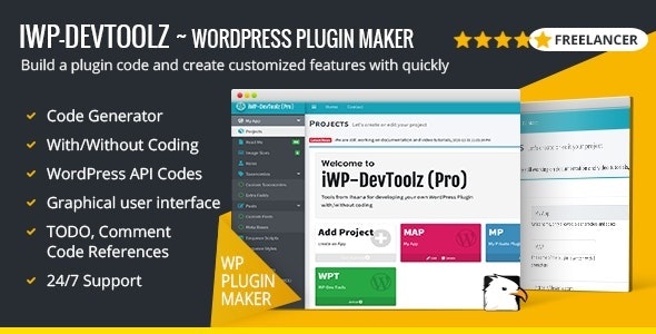 iWP-DevToolz (Pro) - WordPress 插件制作器 + 代码生成器 v23.01.27