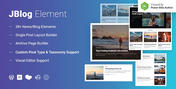 JBlog Elements v1.1.4 - Elementor 和 WPBakery 页面构建器的杂志和博客插件插图