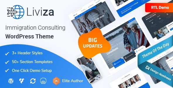Liviza v3.5 - WordPress移民咨询主题插图