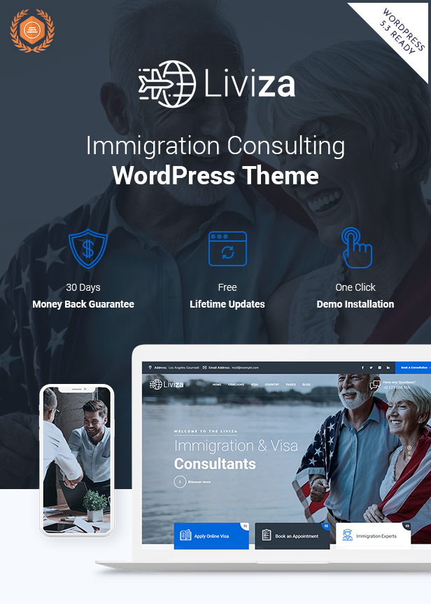 Liviza v3.5 - WordPress移民咨询主题插图(1)