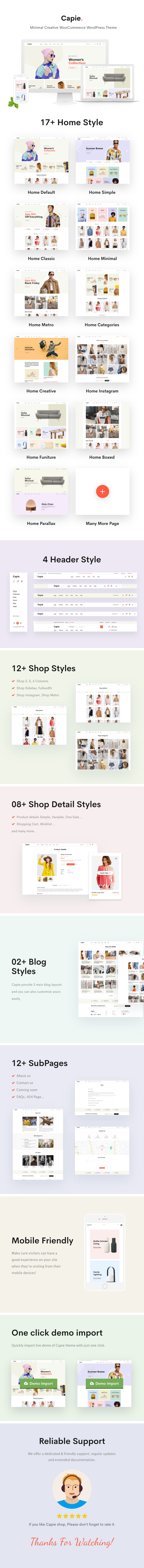 Capie v1.0.29 - 最小的创意 WooCommerce WordPress 主题插图(1)