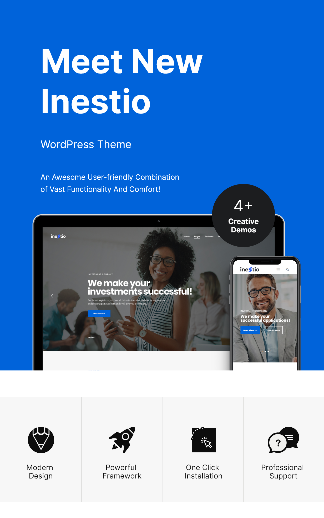 Inestio v2.0.0 - 商业和创意 WordPress 主题插图(1)