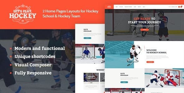 Let's Play v1.1.7 - WordPress曲棍球学校和体育主题插图