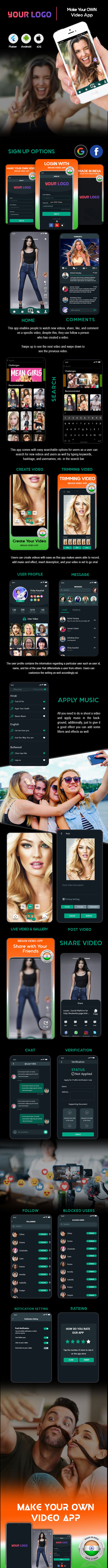 Flutter TikTok Clone v3.4 – 适用于 Android 和 iOS 的 Triller 克隆和短视频流移动应用程序插图(1)