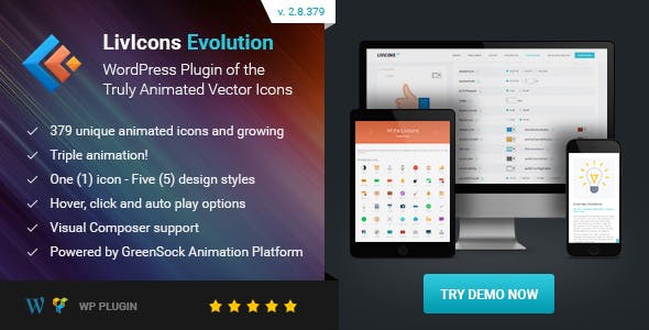 LivIcons Evolution for WordPress v2.10.387（已汉化） - 下一代真正的动画矢量图标插图