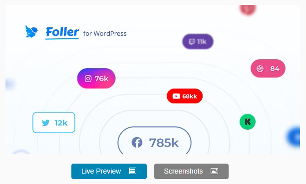Foller v1.2.5 - WordPress 社交关注插件