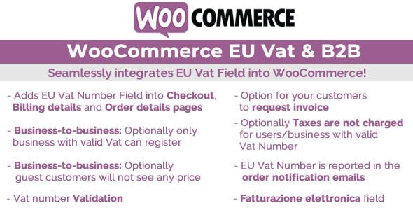 WooCommerce Eu Vat & B2B v12.1 -  WooCommerce 欧盟增值税和B2B插件