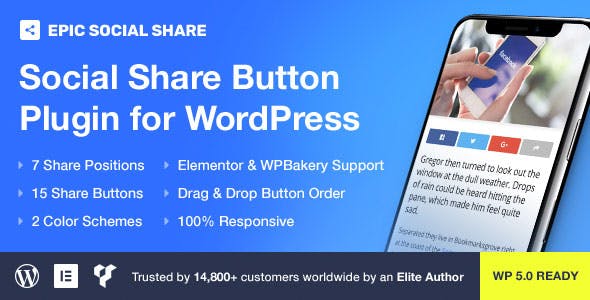 Epic Social Share Button for WordPress v1.0.3插图