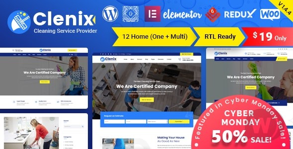 Clenix v3.0.2 -  WordPress 清洁服务主题插图