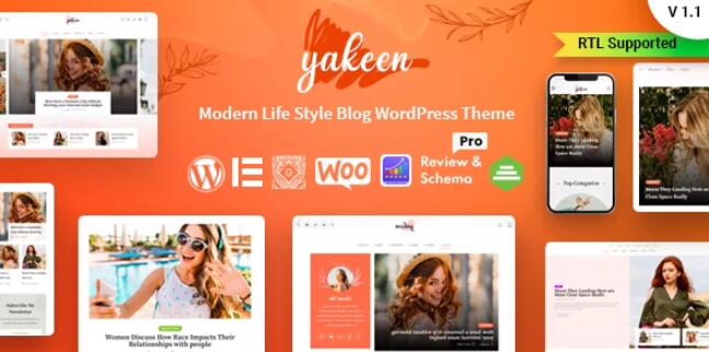 Yakeen v1.1 -  WordPress 生活方式博客主题插图