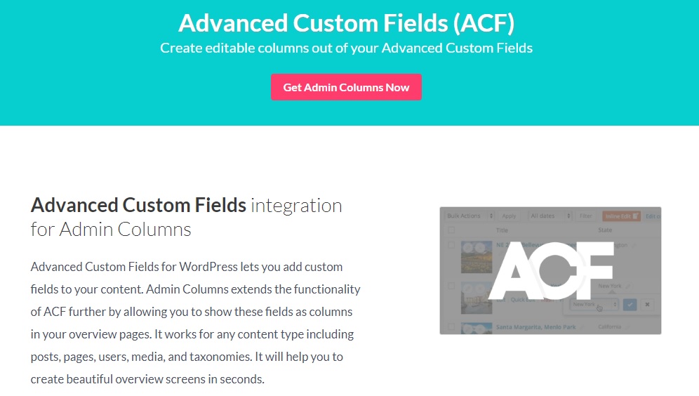 Admin Columns Pro - Advanced Custom Field (ACF) Addon v3.0.4插图