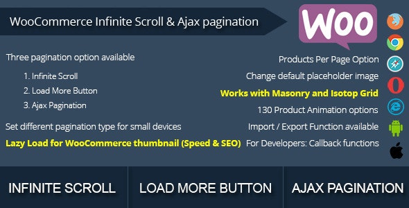 WooCommerce Infinite Scroll and Ajax Pagination v1.7 - WooCommerce 无限滚动和 Ajax 分页插件