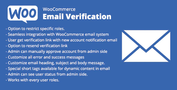 WooCommerce Email Verification v1.9 - WooCommerce 电子邮件验证插件