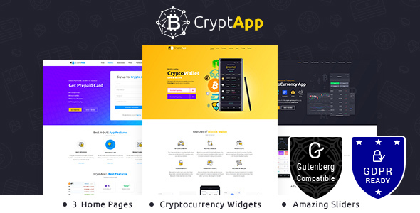 CryptApp Landing Page v2.5 - 加密货币登陆页面主题