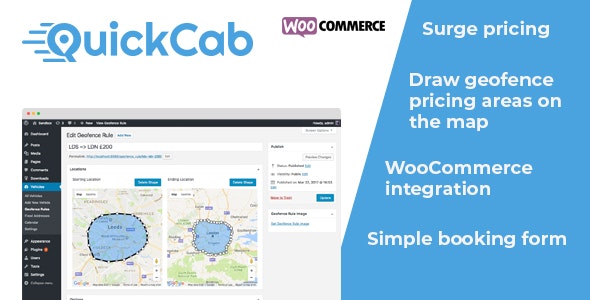 QuickCab v1.3.1 - WooCommerce 出租车预订插件