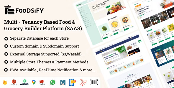 FOODSIFY  V1.6 - 基于多租户的食品杂货和电子商务构建平台 (SAAS)