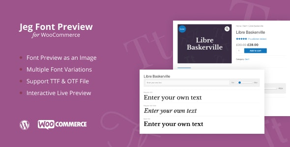 Jeg Font Preview v1.0.5 - WooCommerce 轻松销售字体插件插图