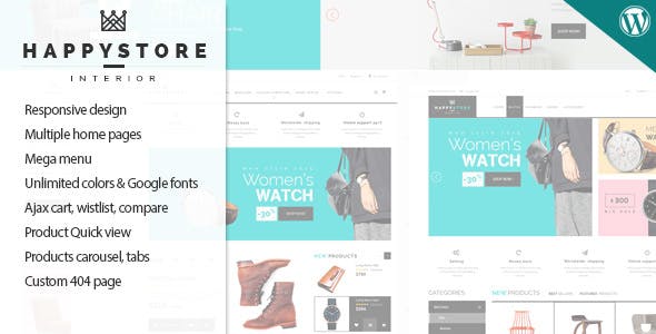 HappyStore v1.6.5 - 响应式 WordPress WooCommerce 主题插图