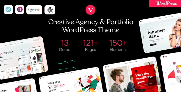 vCamp v1.3 - WordPress 创意机构和投资组合主题插图