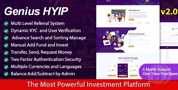 Genius HYIP v3.1 - 多合一投资平台