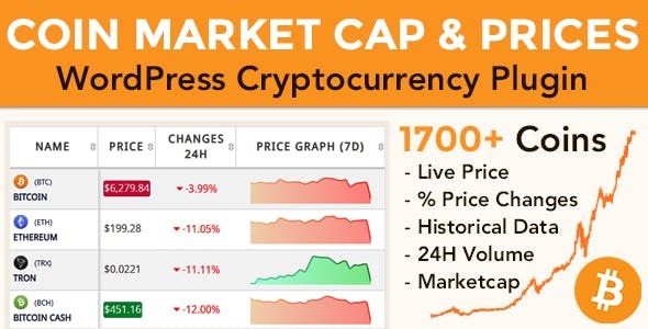 Coin Market Cap & Prices v5.1.1 - WordPress 加密货币插件插图