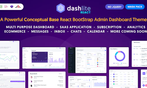 DashLite v1.7.1 - React 管理仪表板模板插图