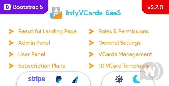 InfyVCards-SaaS v6.6.0 - 多用户数字名片生成器 SaaS - VCards