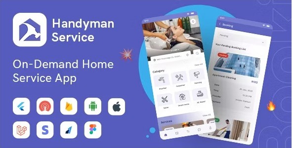 Handyman Service v81.0 – 具有完整解决方案的 Flutter 按需家庭服务应用程序