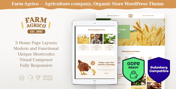 Farm Agrico v1.3.7 - WP 农业商业主题