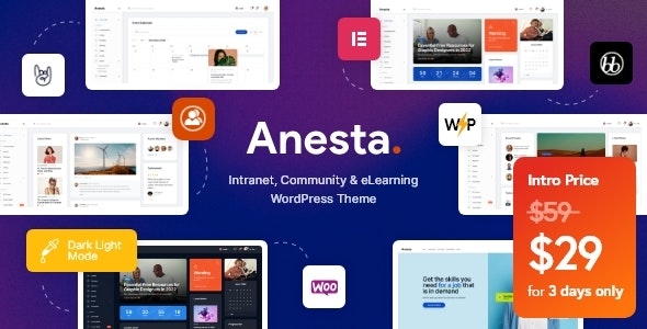 Anesta v1.2.1 - WordPress 内联网、外联网、社区和 BuddyPress 主题