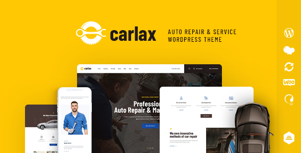 Carlax v1.0.8 - 汽车配件商店和汽车服务 WordPress 主题