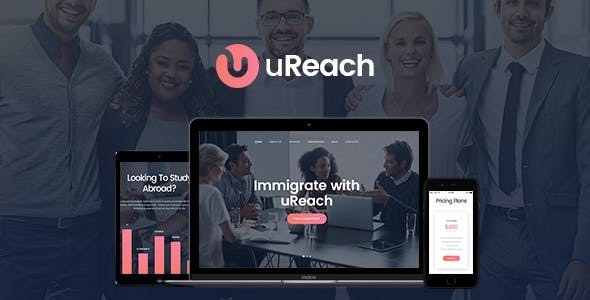 uReach v1.1.7 - 移民与搬迁法律咨询WordPress主题插图