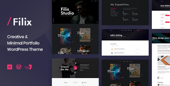 Filix v1.2.12 - Creative Minimal Portfolio WordPress 主题插图