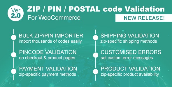 Zip/Pin/Postal Code Validator For WooCommerce v2.1（已汉化）