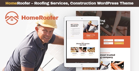 HomeRoofer v1.0.6 - Roofing Company Services & Construction WordPress Theme